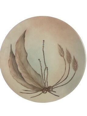 Wheat Botanical Plate Mary Dean Lyford Artist Dixon Art Studios mod century MCM